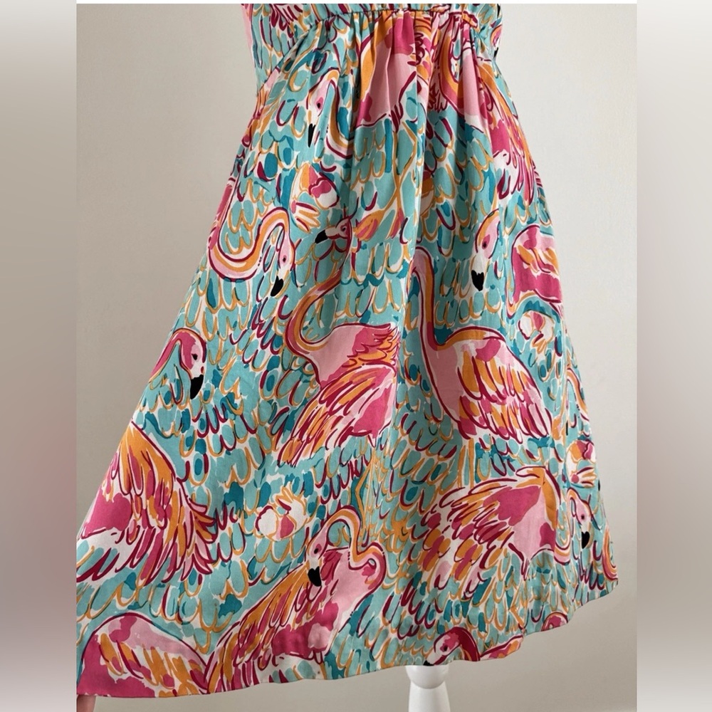 Lilly Pulitzer Wyatt Peel And Eat Dress Flamingo Print Size 6 - Picture 3 of 8
